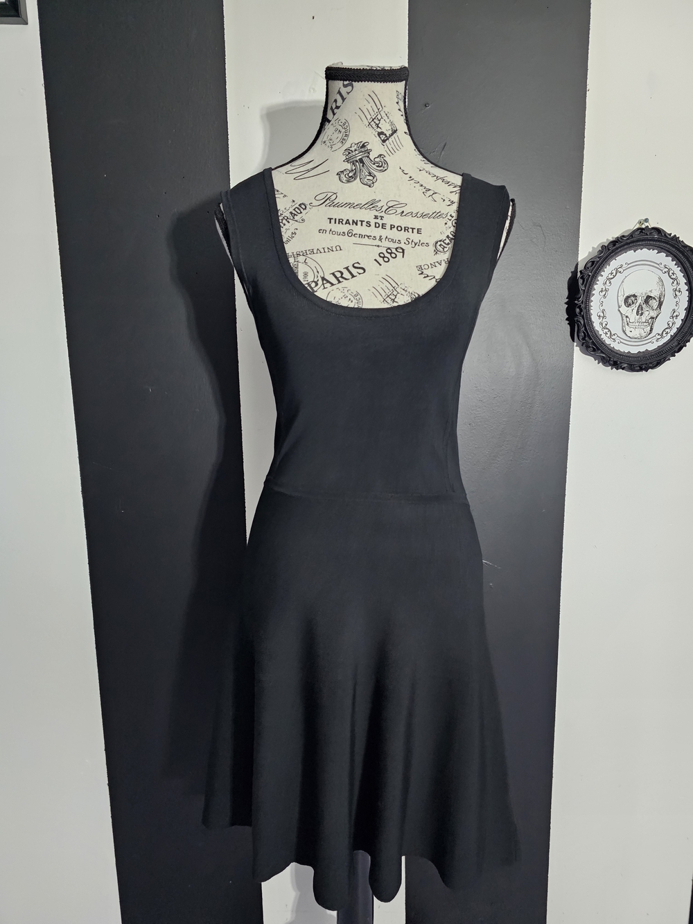 Marciano Black Scoop-Neck Midi Dress